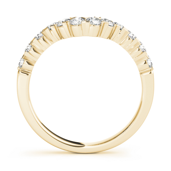  Ladies 0.48 Single Row XO Cut Curved Wedding Band 1/2 Carat Total Weight   (Lab-Created) 0.48 C.T.W 10K yellow, white or rose gold - view 4