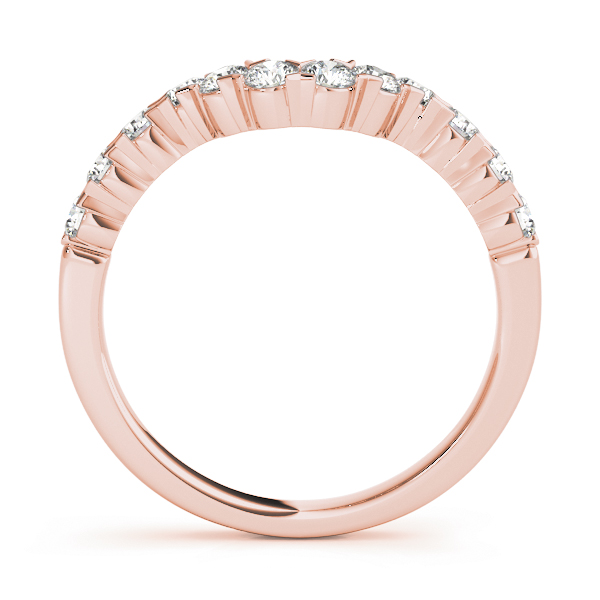  Ladies 0.48 Single Row XO Cut Curved Wedding Band 1/2 Carat Total Weight   (Lab-Created) 0.48 C.T.W 10K yellow, white or rose gold - view 6