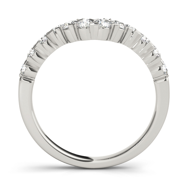  Ladies 0.48 Single Row XO Cut Curved Wedding Band 1/2 Carat Total Weight   (Lab-Created) 0.48 C.T.W 10K yellow, white or rose gold - view 2