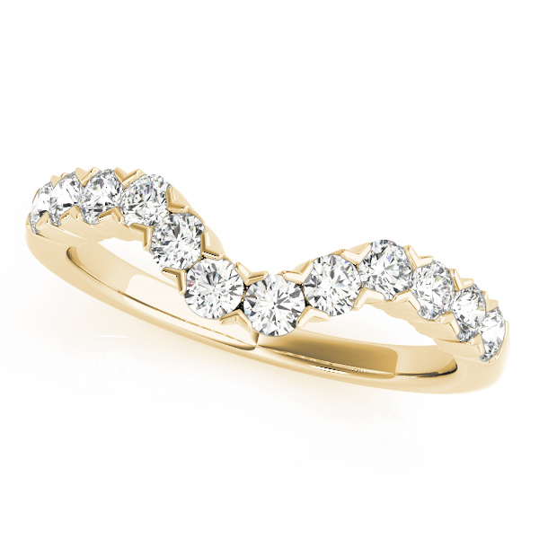  Ladies 0.48 XO Curved Wedding Band 1/2 Carat Total Weight   (Lab-Created) 0.48 C.T.W 10K yellow, white or rose gold - view 3
