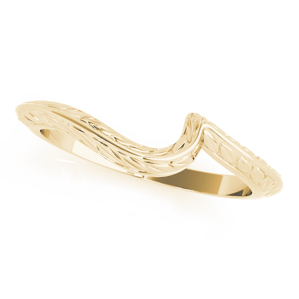  Ladies Engraved Filigree Curved Wedding Band  Unknown Friendly Weight 10K yellow, white or rose gold - view 2