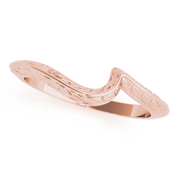  Ladies Engraved Filigree Curved Wedding Band  Unknown Friendly Weight 10K yellow, white or rose gold - view 3