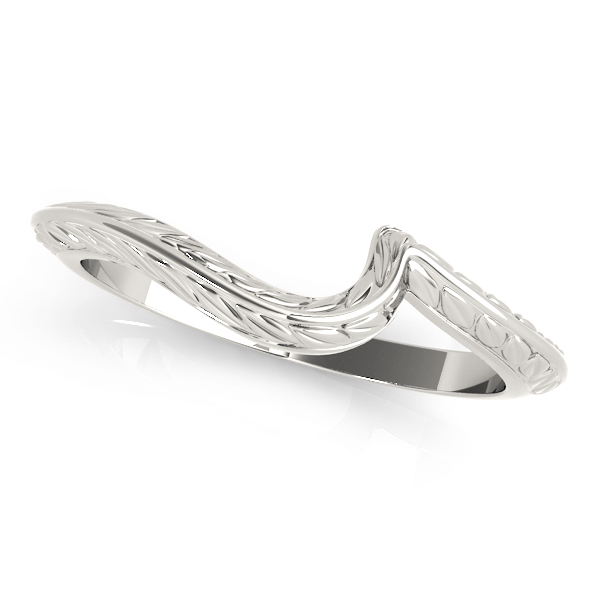 Engraved Filigree Curved Wedding Band | USA Jewels