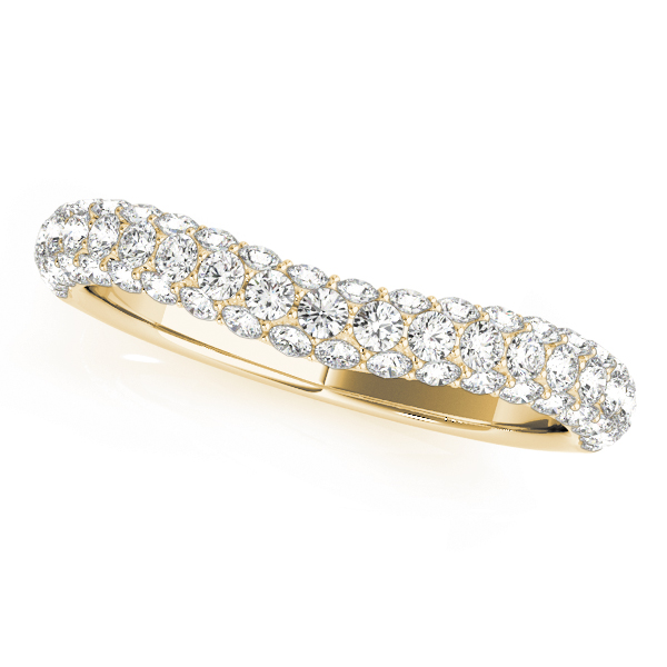  Ladies Pave Curved Wedding Band 0.45 Carat Total Weight   (Lab-Created) 0.45 C.T.W 10K yellow, white or rose gold - view 3