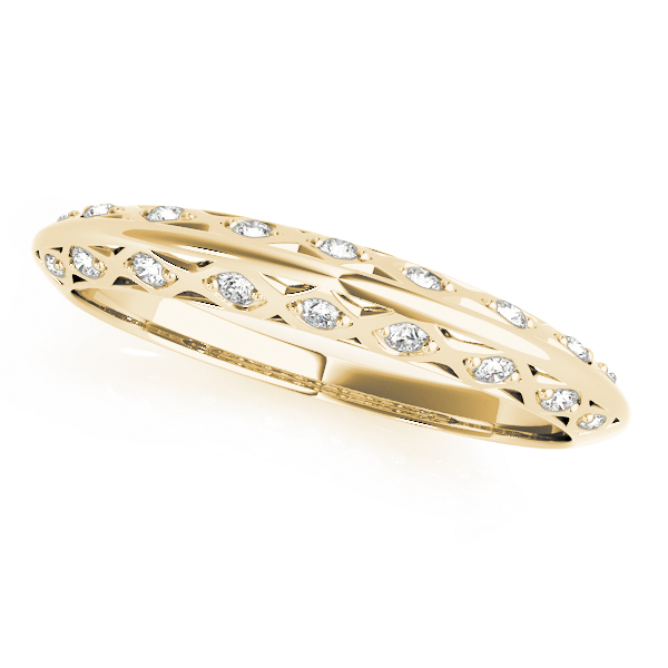  Ladies Accented Knife Edge Wedding Band 1/10 Carat Total Weight   (Lab-Created) 0.10 C.T.W 10K yellow, white or rose gold - view 5