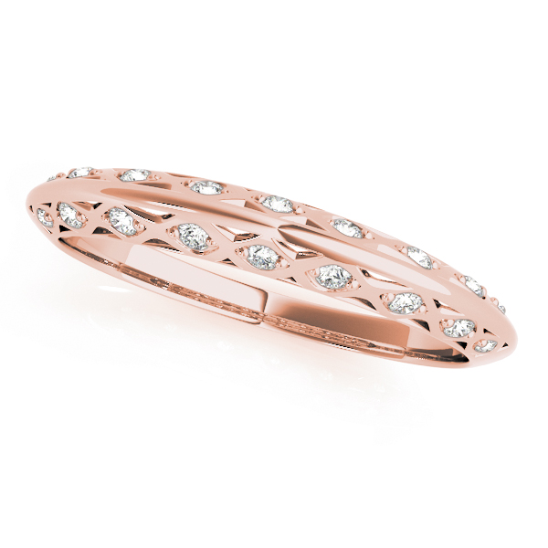  Ladies Accented Knife Edge Wedding Band 1/10 Carat Total Weight   (Lab-Created) 0.10 C.T.W 10K yellow, white or rose gold - view 9