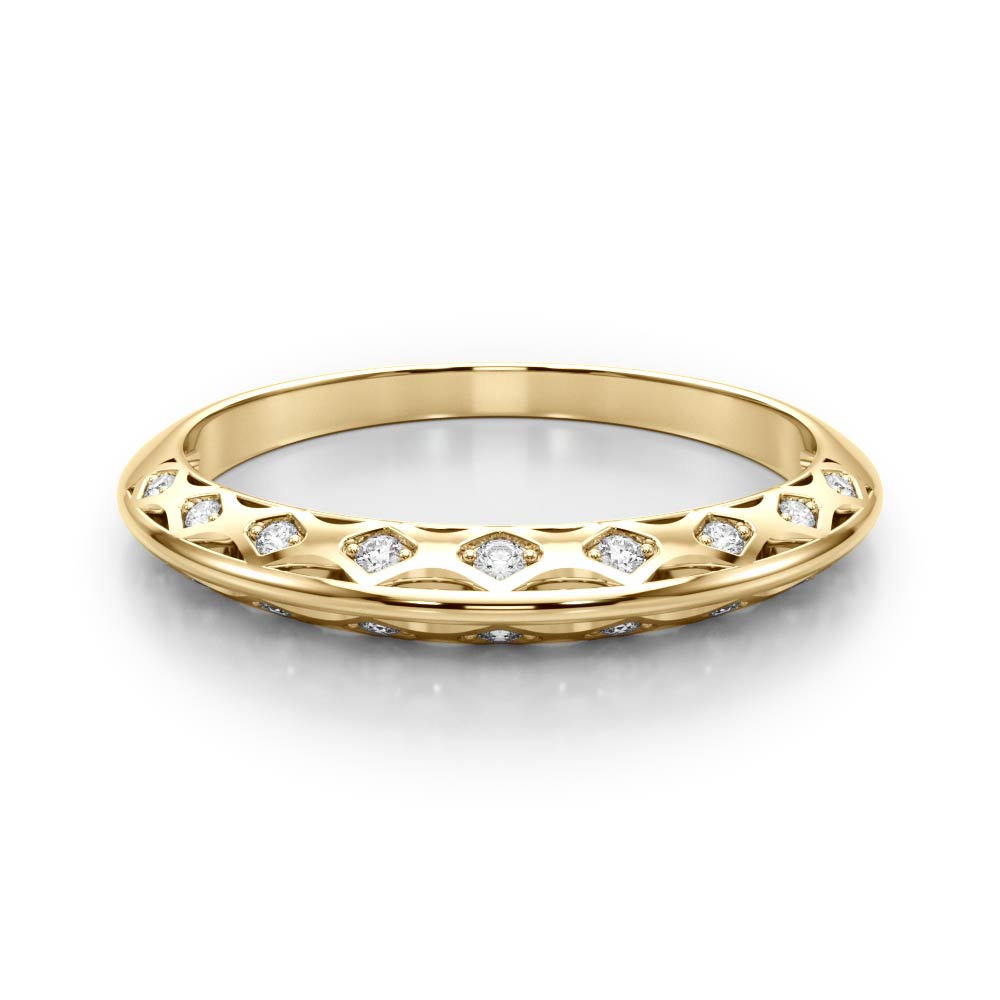  Ladies Accented Knife Edge Wedding Band 1/10 Carat Total Weight   (Lab-Created) 0.10 C.T.W 10K yellow, white or rose gold - view 7
