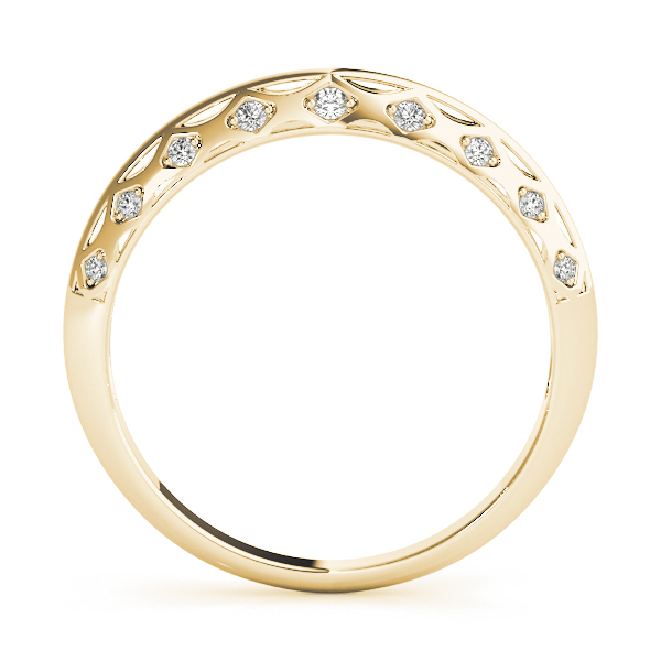  Ladies Accented Knife Edge Wedding Band 1/10 Carat Total Weight   (Lab-Created) 0.10 C.T.W 10K yellow, white or rose gold - view 8