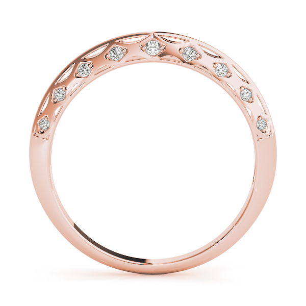  Ladies Accented Knife Edge Wedding Band 1/10 Carat Total Weight   (Lab-Created) 0.10 C.T.W 10K yellow, white or rose gold - view 12