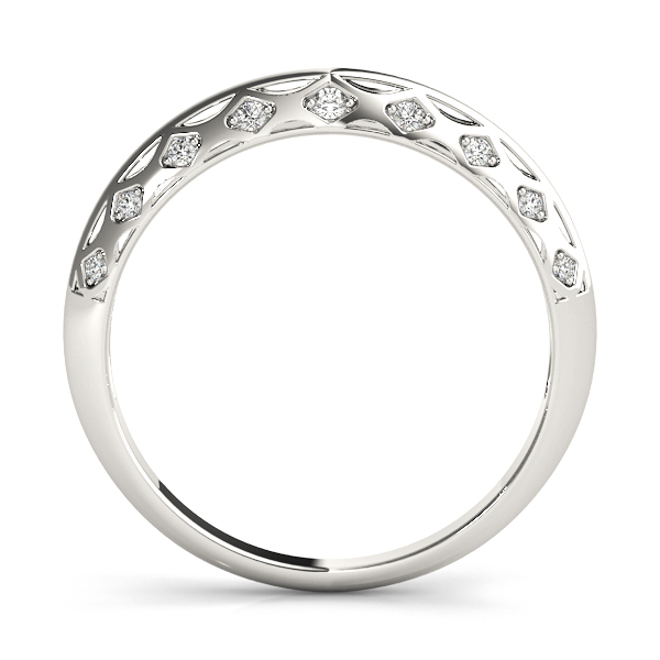  Ladies Accented Knife Edge Wedding Band 1/10 Carat Total Weight   (Lab-Created) 0.10 C.T.W 10K yellow, white or rose gold - view 4