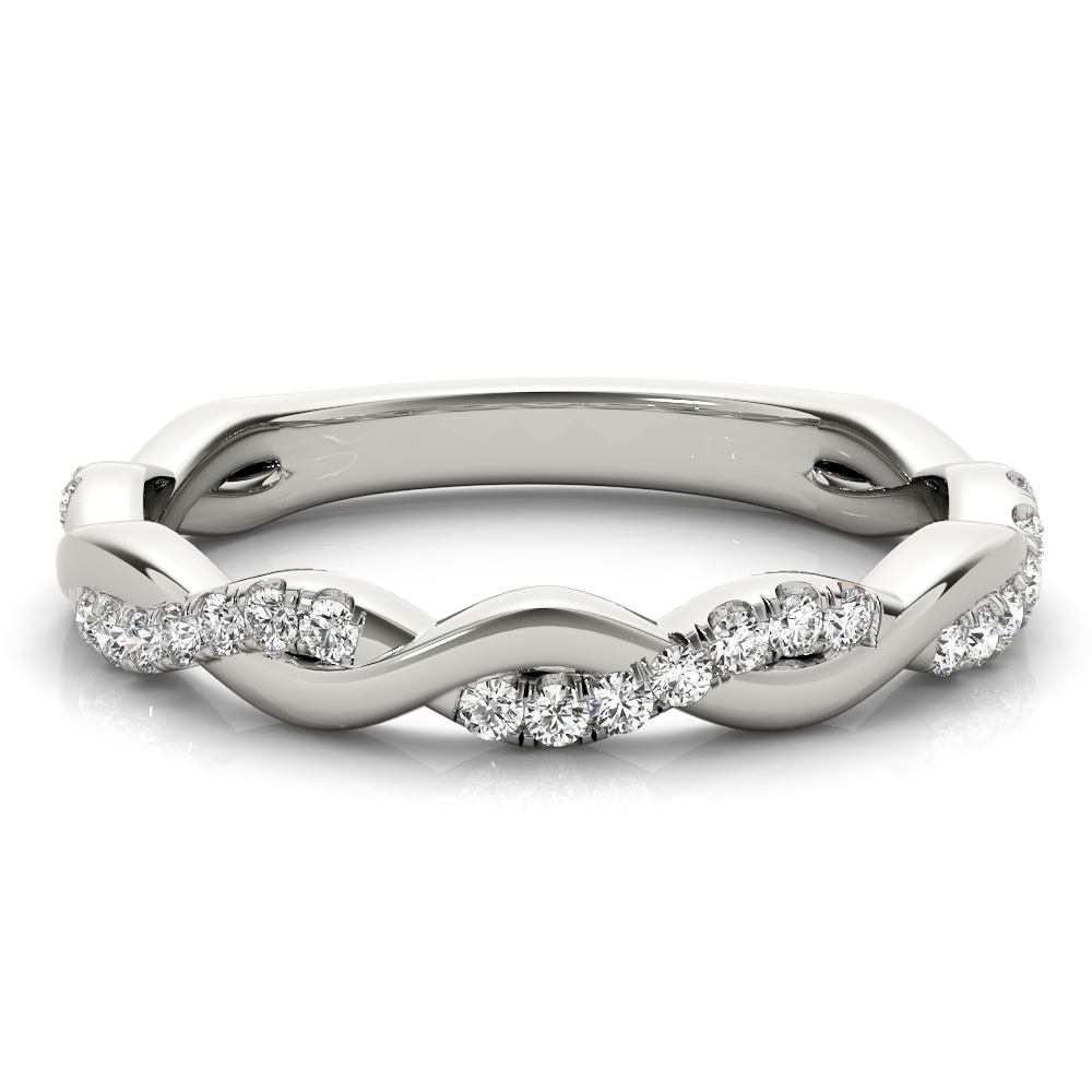  Ladies Braided Wedding Band 1/5 Carat Total Weight   (Lab-Created) 0.19 C.T.W 10K yellow, white or rose gold - view 3