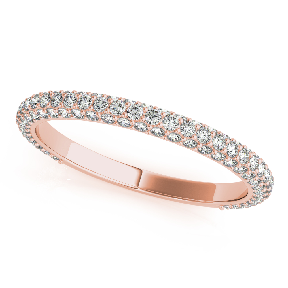  Ladies Straight Pave Wedding Band 5/8 Carat Total Weight   (Lab-Created) 0.57 C.T.W 10K yellow, white or rose gold - view 9