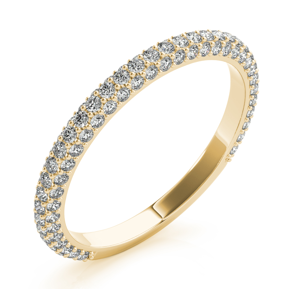 Ladies Straight Pave Wedding Band 5/8 Carat Total Weight   (Lab-Created) 0.57 C.T.W 10K yellow, white or rose gold - view 6