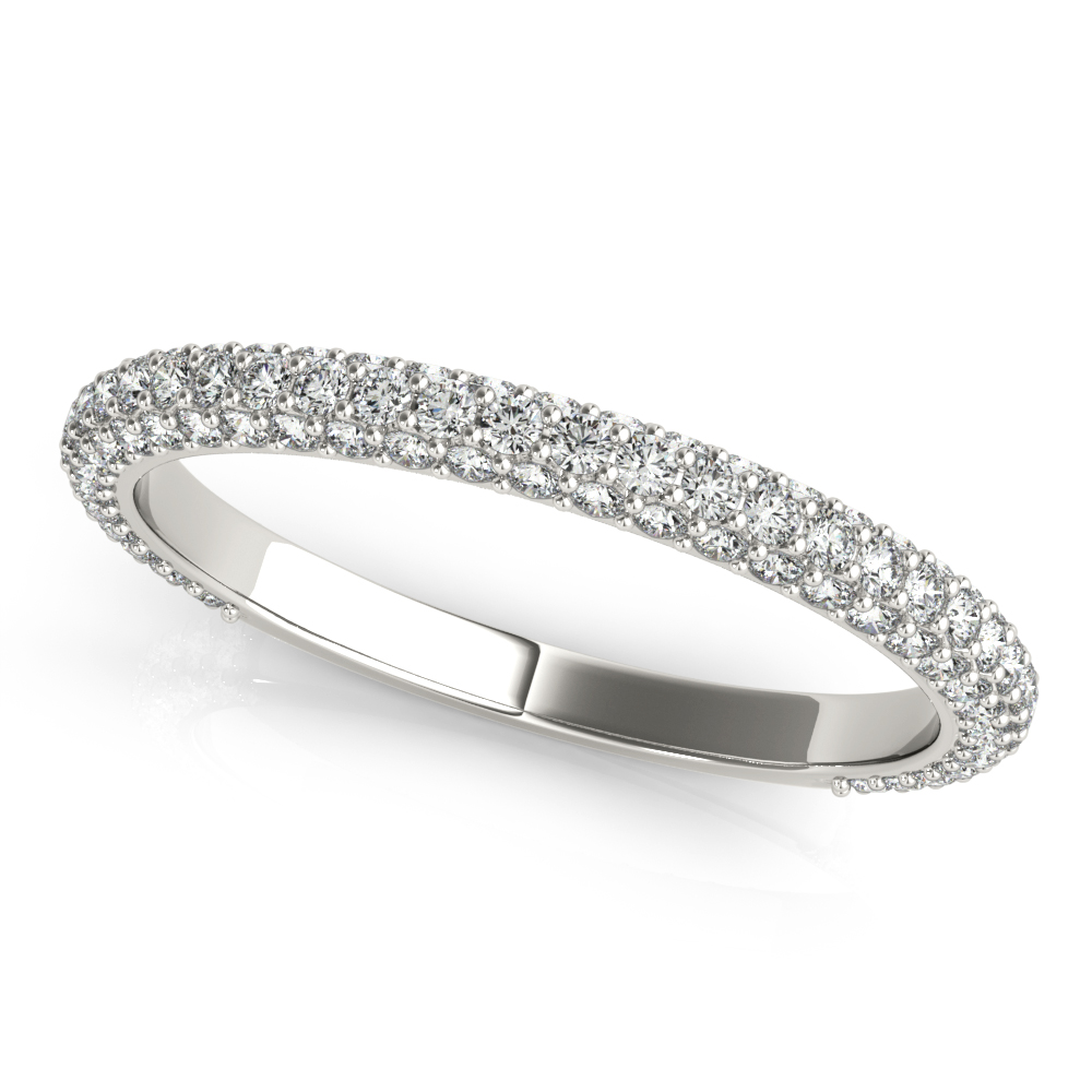  Ladies Straight Pave Wedding Band 5/8 Carat Total Weight   (Lab-Created) 0.57 C.T.W 10K yellow, white or rose gold - view 2