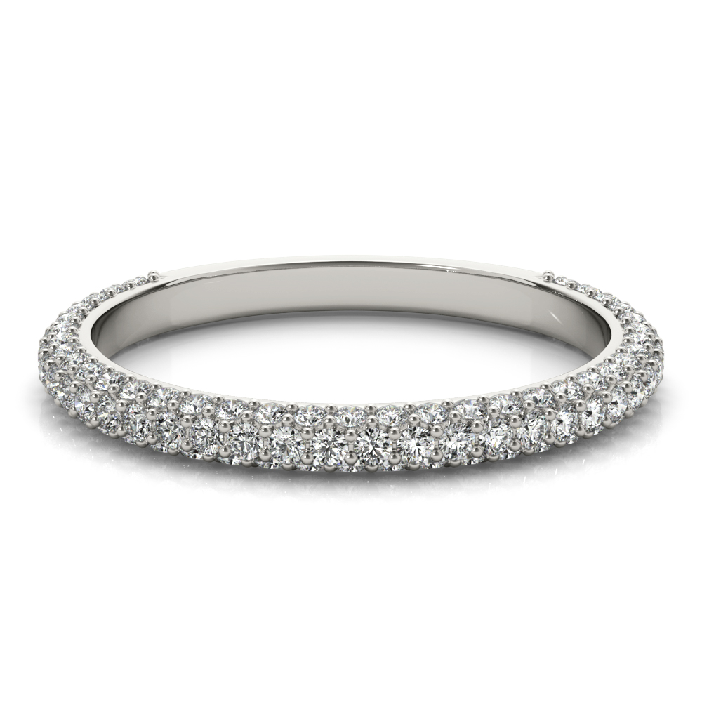  Ladies Straight Pave Wedding Band 5/8 Carat Total Weight   (Lab-Created) 0.57 C.T.W 10K yellow, white or rose gold - view 3