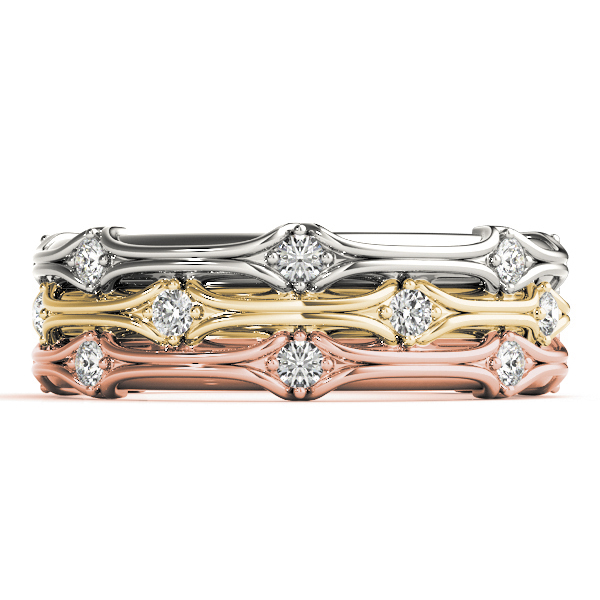  Ladies Stackable Accented Filigree Band .15 Carat Total Weight   (Lab-Created) 0.14 C.T.W 10K yellow, white or rose gold - view 7