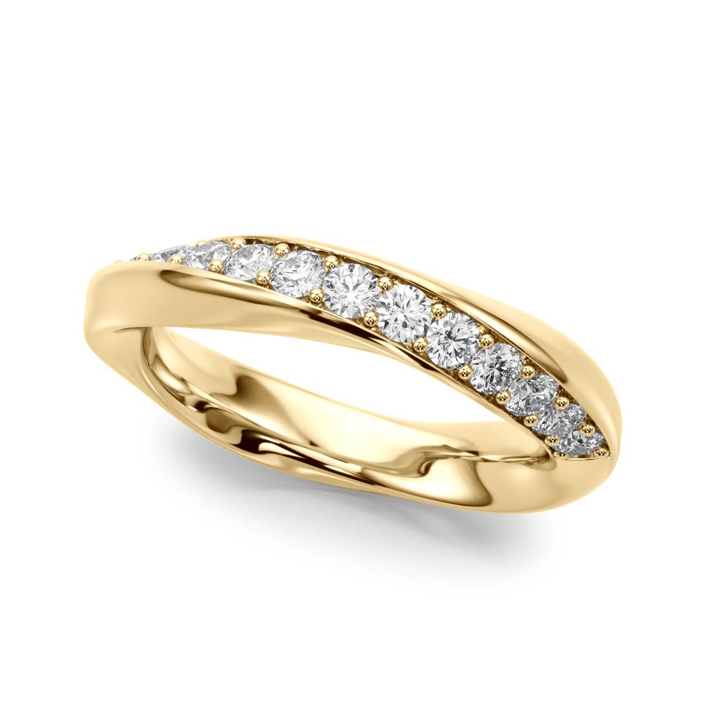  Ladies Twisted Prong In Channel Wedding Band 3/8 Carat Total Weight   (Lab-Created) 0.39 C.T.W 10K yellow, white or rose gold - view 5