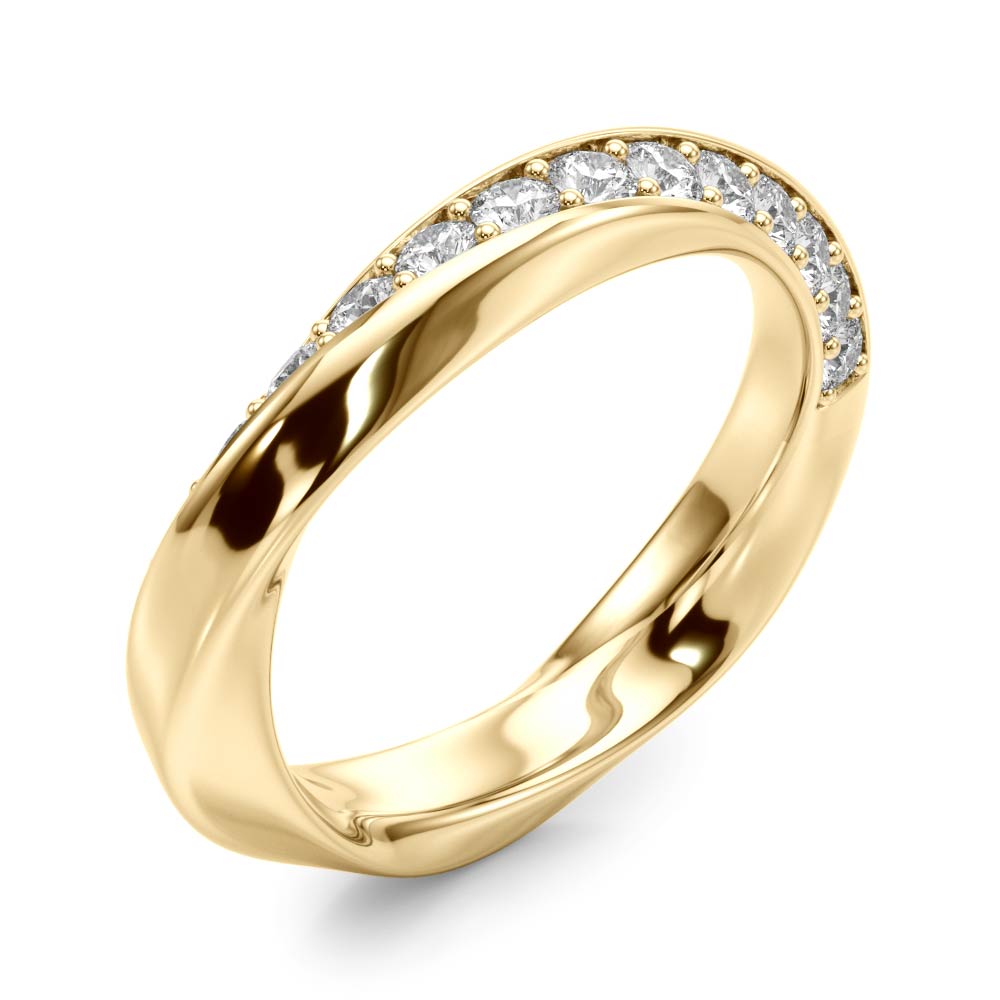  Ladies Twisted Prong In Channel Wedding Band 3/8 Carat Total Weight   (Lab-Created) 0.39 C.T.W 10K yellow, white or rose gold - view 6