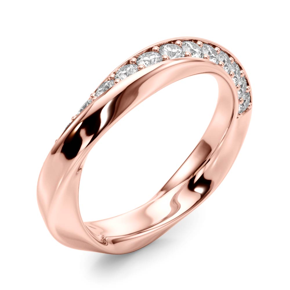  Ladies Twisted Prong In Channel Wedding Band 3/8 Carat Total Weight   (Lab-Created) 0.39 C.T.W 10K yellow, white or rose gold - view 10