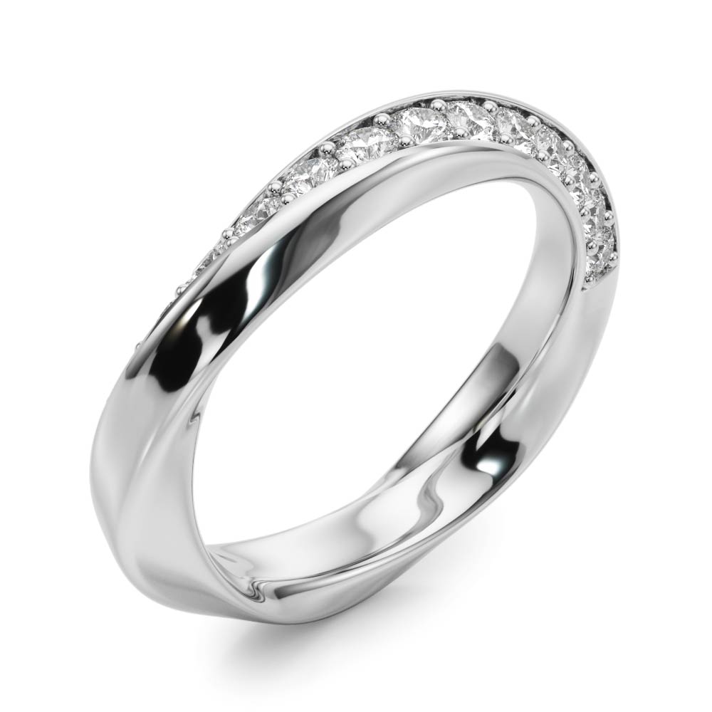  Ladies Twisted Prong In Channel Wedding Band 3/8 Carat Total Weight   (Lab-Created) 0.39 C.T.W 10K yellow, white or rose gold - view 2