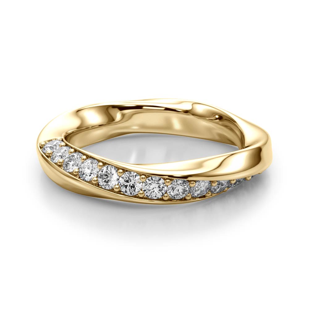  Ladies Twisted Prong In Channel Wedding Band 3/8 Carat Total Weight   (Lab-Created) 0.39 C.T.W 10K yellow, white or rose gold - view 7