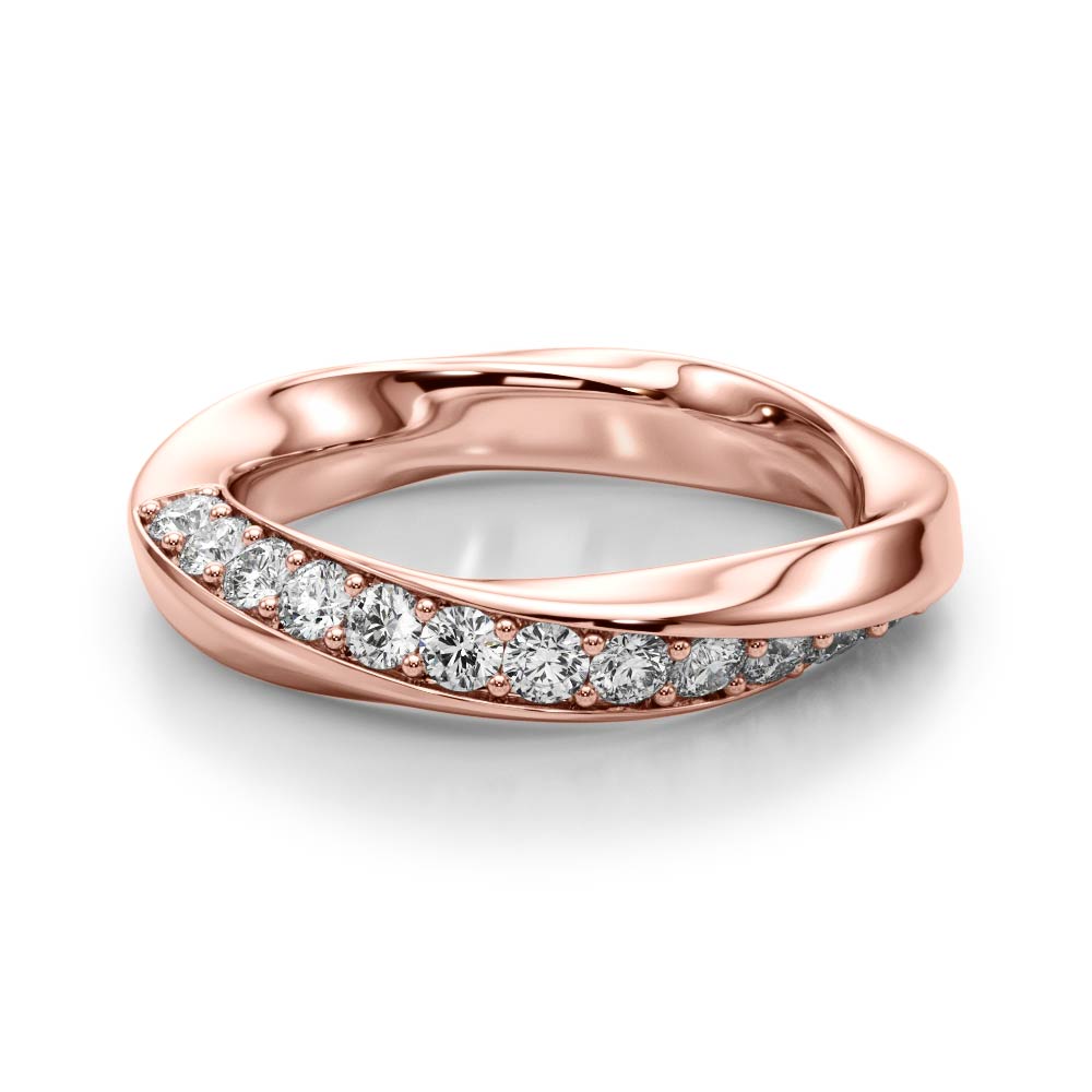  Ladies Twisted Prong In Channel Wedding Band 3/8 Carat Total Weight   (Lab-Created) 0.39 C.T.W 10K yellow, white or rose gold - view 11