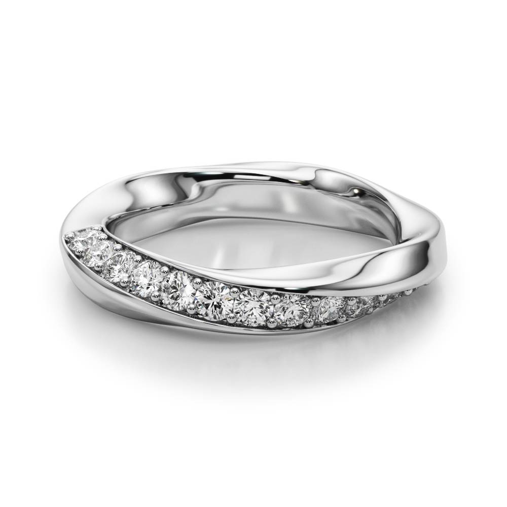  Ladies Twisted Prong In Channel Wedding Band 3/8 Carat Total Weight   (Lab-Created) 0.39 C.T.W 10K yellow, white or rose gold - view 3