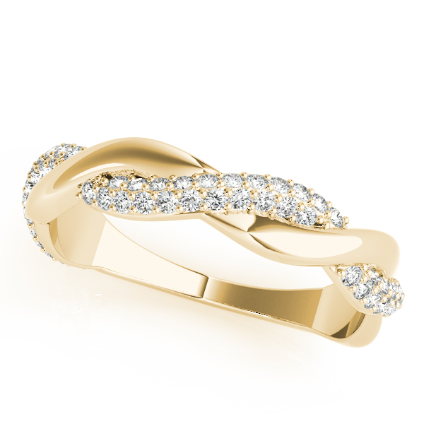  Ladies Double Row Pave Twisted Shank Wedding Bands 3/8 Carat Total Weight   (Lab-Created) 0.40 C.T.W 10K yellow, white or rose gold - view 5