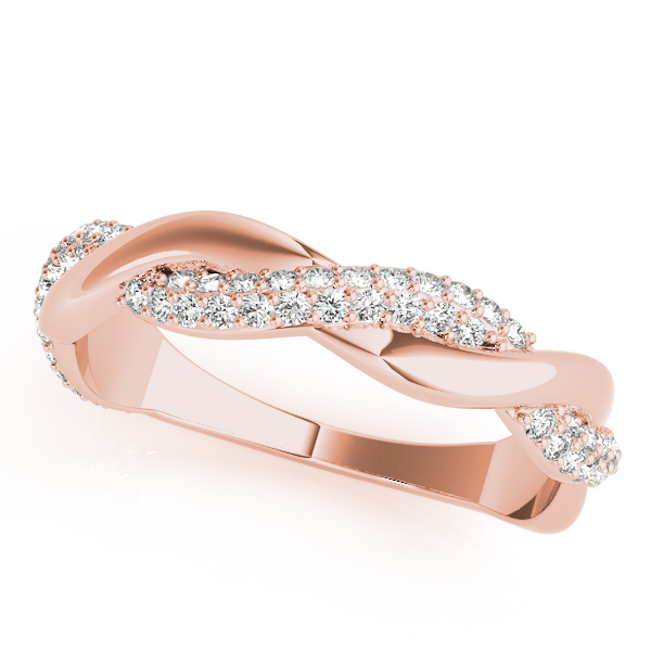  Ladies Double Row Pave Twisted Shank Wedding Bands 3/8 Carat Total Weight   (Lab-Created) 0.40 C.T.W 10K yellow, white or rose gold - view 9