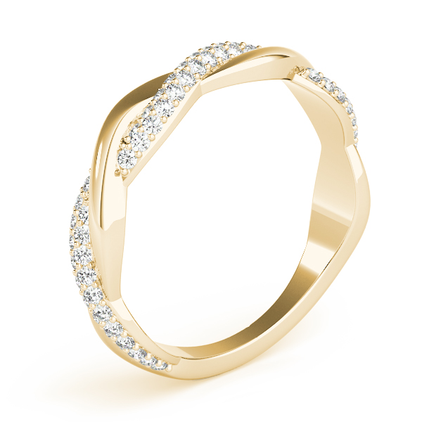  Ladies Double Row Pave Twisted Shank Wedding Bands 3/8 Carat Total Weight   (Lab-Created) 0.40 C.T.W 10K yellow, white or rose gold - view 6