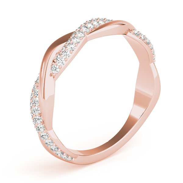  Ladies Double Row Pave Twisted Shank Wedding Bands 3/8 Carat Total Weight   (Lab-Created) 0.40 C.T.W 10K yellow, white or rose gold - view 10