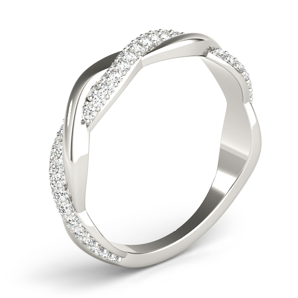  Ladies Double Row Pave Twisted Shank Wedding Bands 3/8 Carat Total Weight   (Lab-Created) 0.40 C.T.W 10K yellow, white or rose gold - view 2