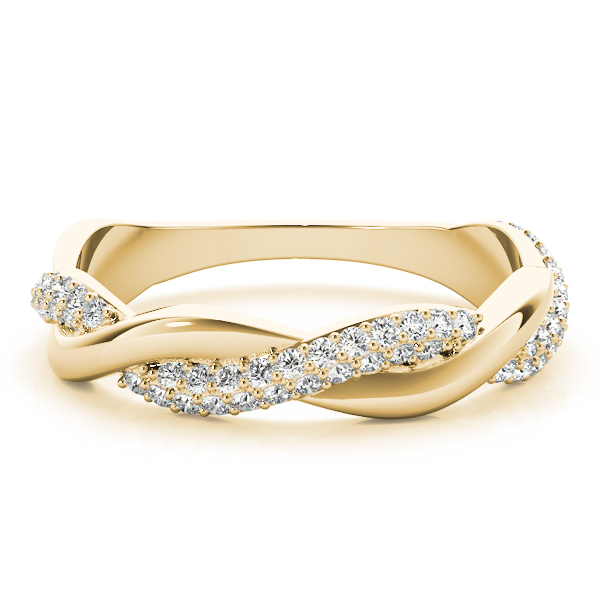  Ladies Double Row Pave Twisted Shank Wedding Bands 3/8 Carat Total Weight   (Lab-Created) 0.40 C.T.W 10K yellow, white or rose gold - view 7