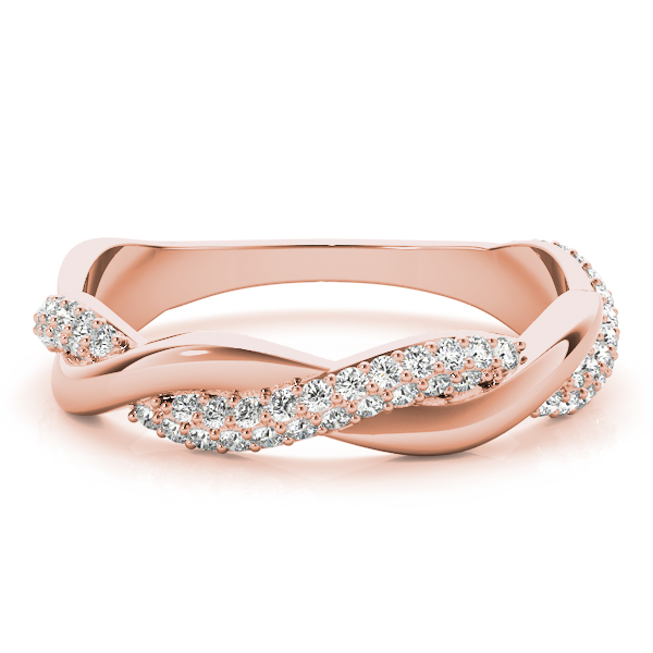  Ladies Double Row Pave Twisted Shank Wedding Bands 3/8 Carat Total Weight   (Lab-Created) 0.40 C.T.W 10K yellow, white or rose gold - view 11