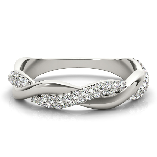  Ladies Double Row Pave Twisted Shank Wedding Bands 3/8 Carat Total Weight   (Lab-Created) 0.40 C.T.W 10K yellow, white or rose gold - view 3