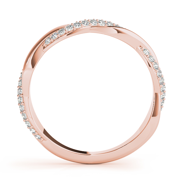  Ladies Double Row Pave Twisted Shank Wedding Bands 3/8 Carat Total Weight   (Lab-Created) 0.40 C.T.W 10K yellow, white or rose gold - view 12