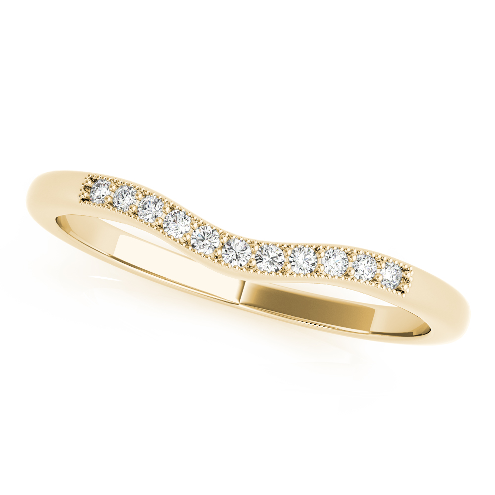  Ladies Curved Wedding Band 1/10 Carat Total Weight   (Lab-Created) 0.08 C.T.W 10K yellow, white or rose gold - view 3