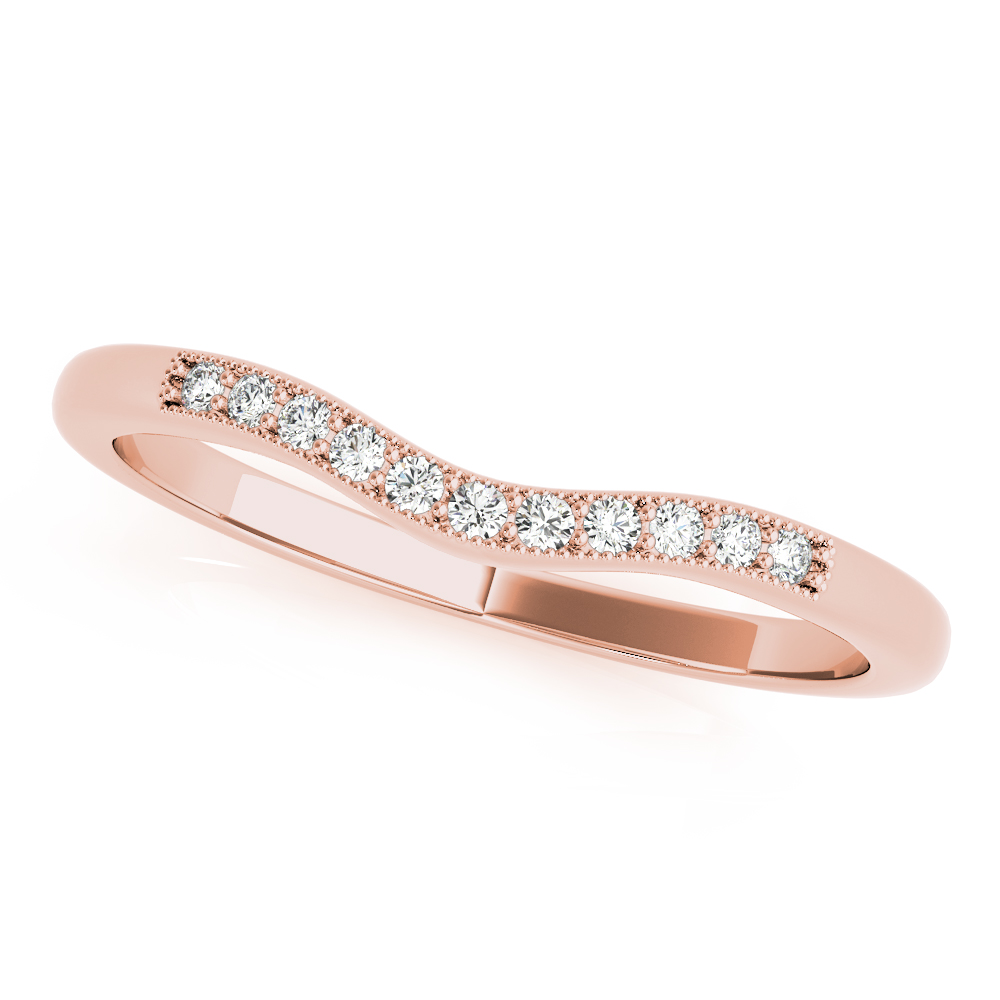  Ladies Curved Wedding Band 1/10 Carat Total Weight   (Lab-Created) 0.08 C.T.W 10K yellow, white or rose gold - view 5