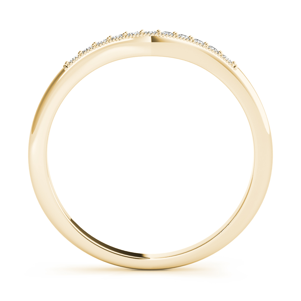  Ladies Curved Wedding Band 1/10 Carat Total Weight   (Lab-Created) 0.08 C.T.W 10K yellow, white or rose gold - view 4