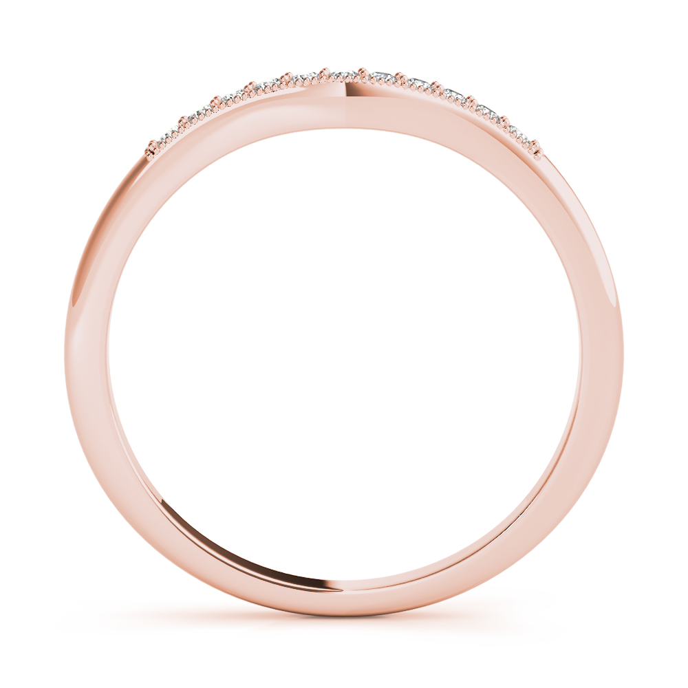  Ladies Curved Wedding Band 1/10 Carat Total Weight   (Lab-Created) 0.08 C.T.W 10K yellow, white or rose gold - view 6