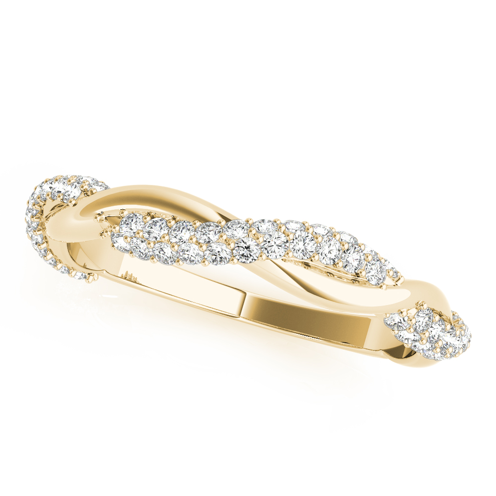  Ladies Twisted Pave Wedding Band 3/8 Carat Total Weight   (Lab-Created) 0.40 C.T.W 10K yellow, white or rose gold - view 3