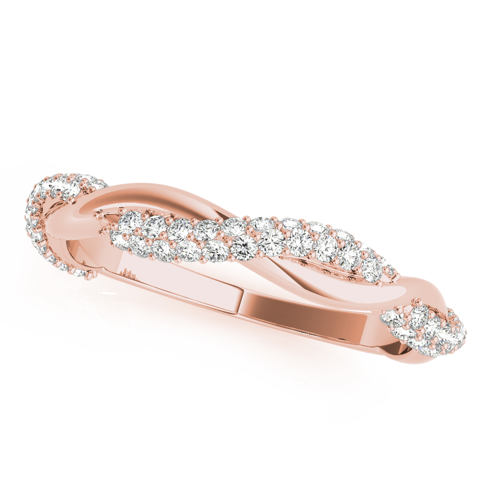  Ladies Twisted Pave Wedding Band 3/8 Carat Total Weight   (Lab-Created) 0.40 C.T.W 10K yellow, white or rose gold - view 5