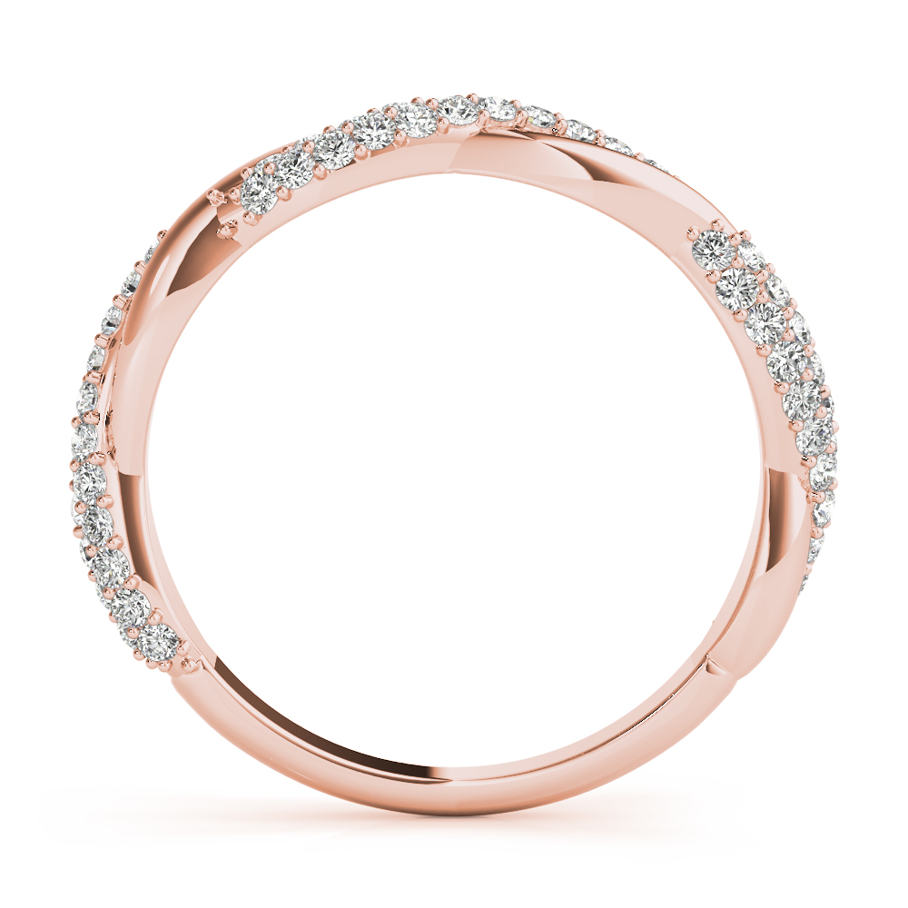  Ladies Twisted Pave Wedding Band 3/8 Carat Total Weight   (Lab-Created) 0.40 C.T.W 10K yellow, white or rose gold - view 6