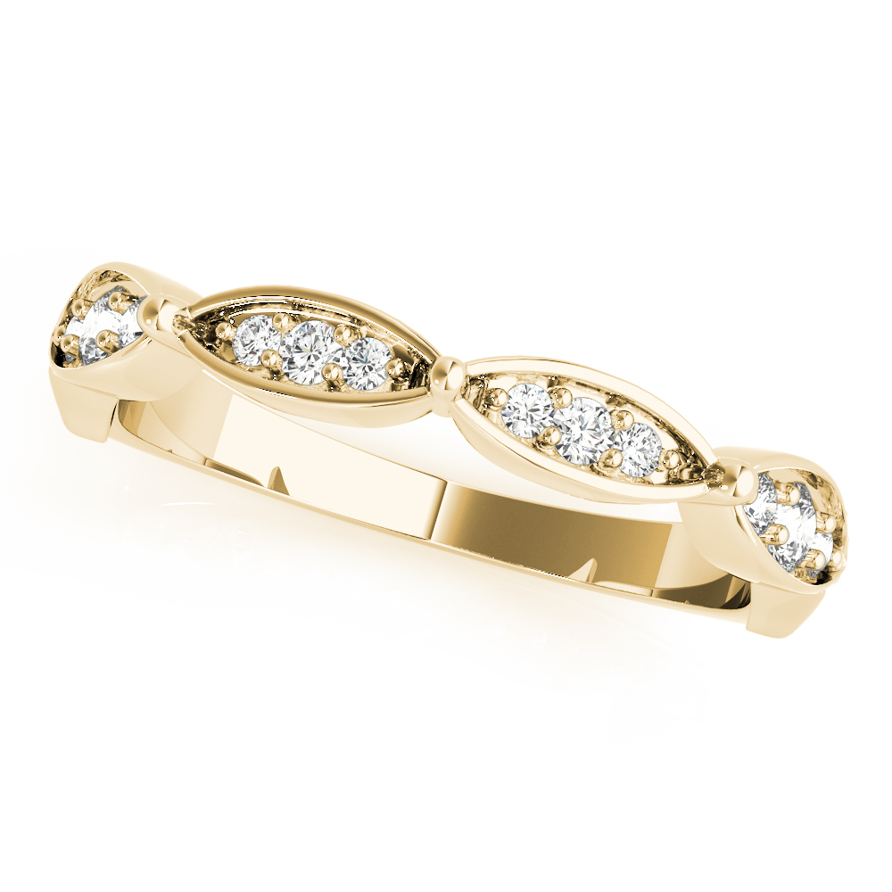  Ladies Scalloped Marquise Shape Wedding Band .15 Carat Total Weight   (Lab-Created) 0.18 C.T.W 10K yellow, white or rose gold - view 3