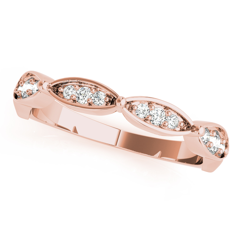  Ladies Scalloped Marquise Shape Wedding Band .15 Carat Total Weight   (Lab-Created) 0.18 C.T.W 10K yellow, white or rose gold - view 5