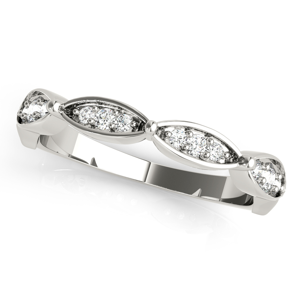 Scalloped Marquise Shape Wedding Band