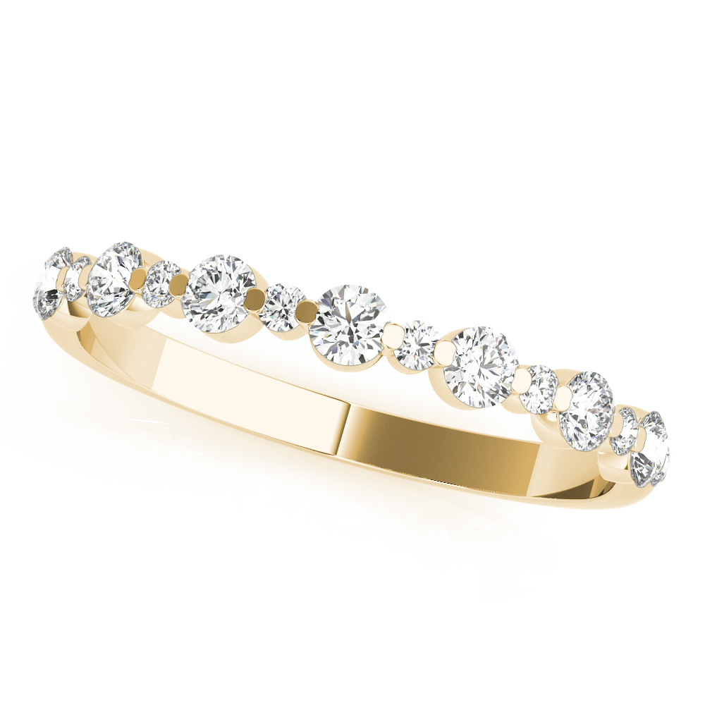  Ladies Single Shared Prong Wedding Band, Alternating Size 3/8 Carat Total Weight   (Lab-Created) 0.42 C.T.W 10K yellow, white or rose gold - view 3