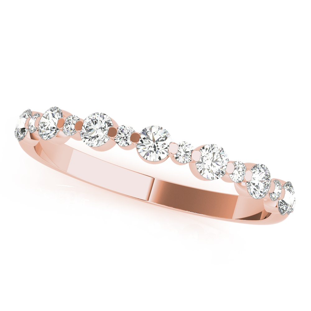  Ladies Single Shared Prong Wedding Band, Alternating Size 3/8 Carat Total Weight   (Lab-Created) 0.42 C.T.W 10K yellow, white or rose gold - view 5
