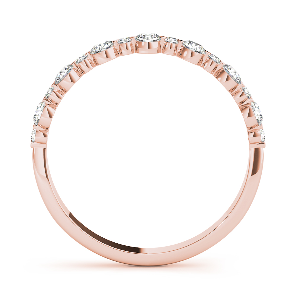  Ladies Single Shared Prong Wedding Band, Alternating Size 3/8 Carat Total Weight   (Lab-Created) 0.42 C.T.W 10K yellow, white or rose gold - view 6