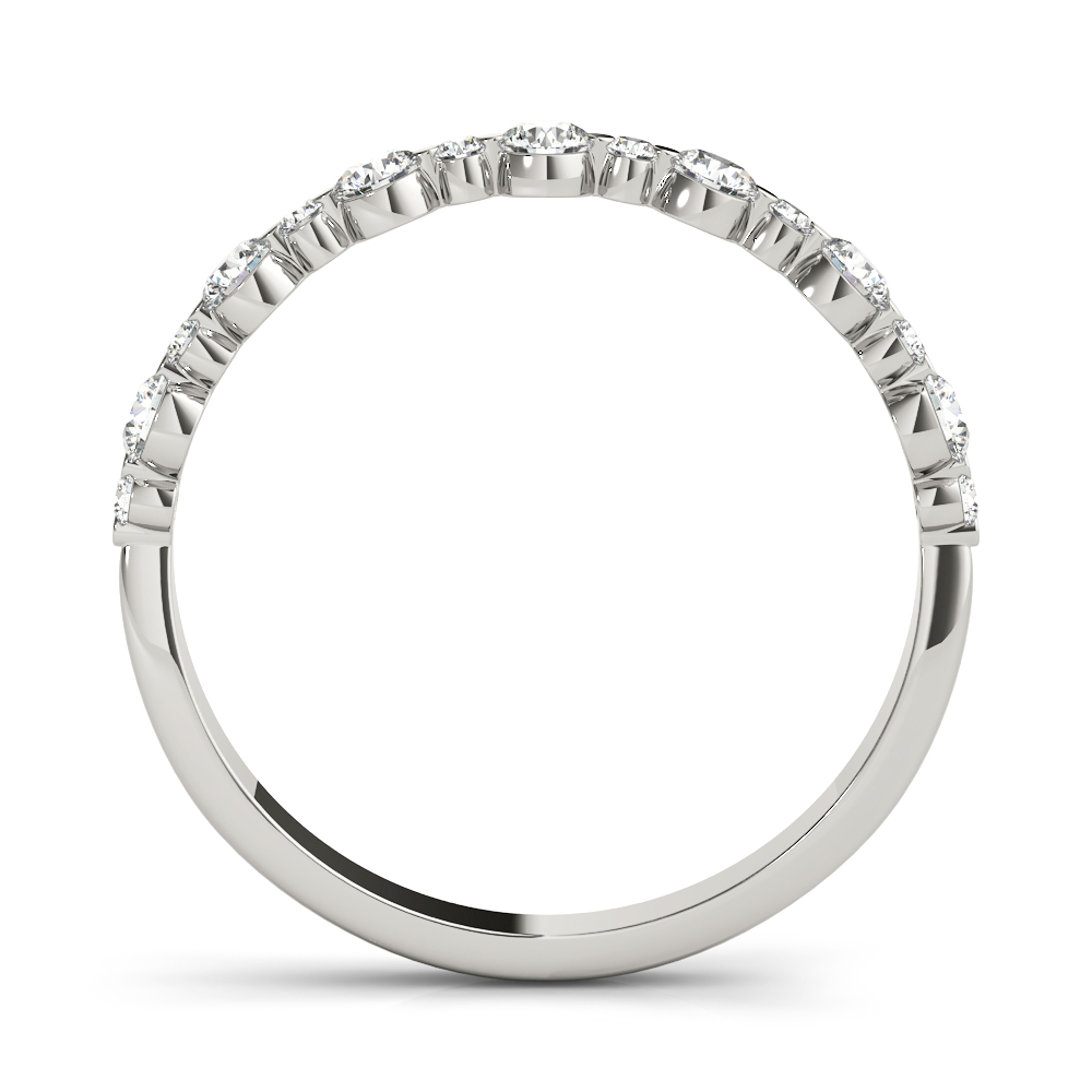  Ladies Single Shared Prong Wedding Band, Alternating Size 3/8 Carat Total Weight   (Lab-Created) 0.42 C.T.W 10K yellow, white or rose gold - view 2